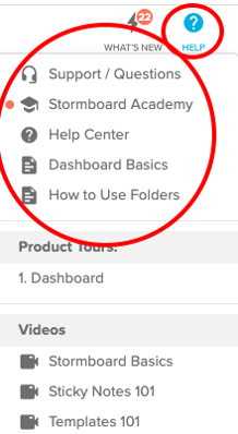 Stormboard academy help graphic