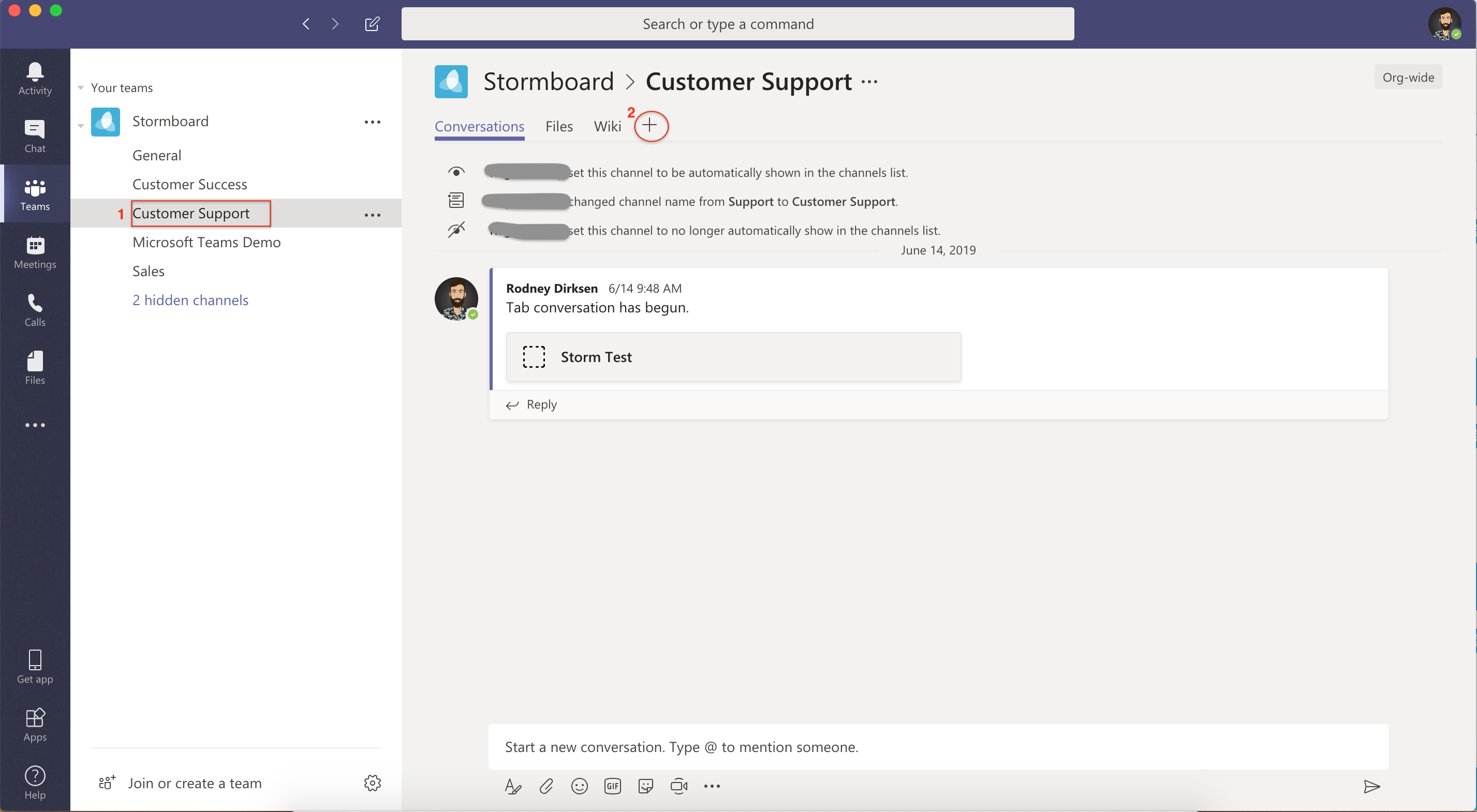 Customer support dashboard