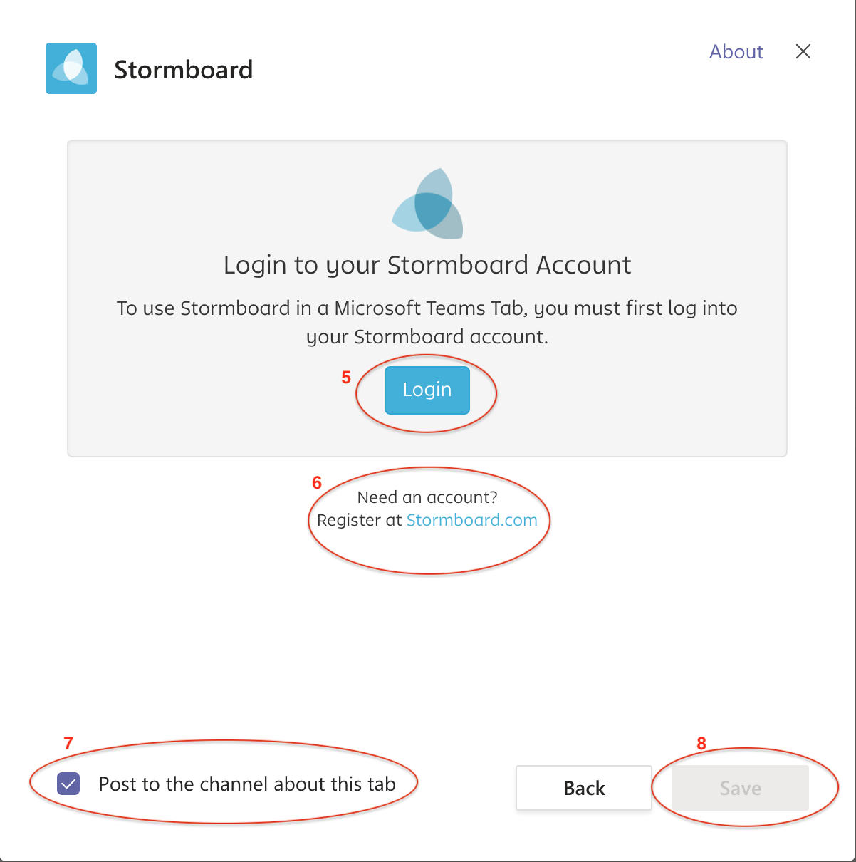 logging into Stormboard via Microsoft Teams