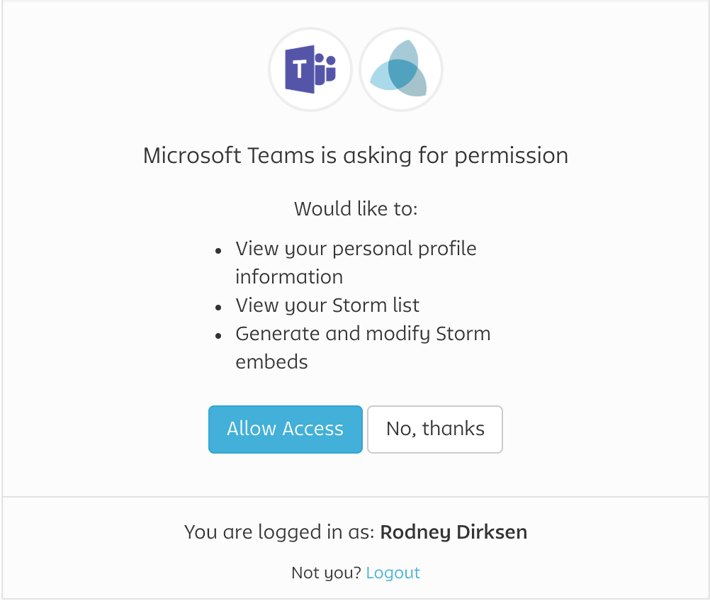 Allowing access to Microsoft teams