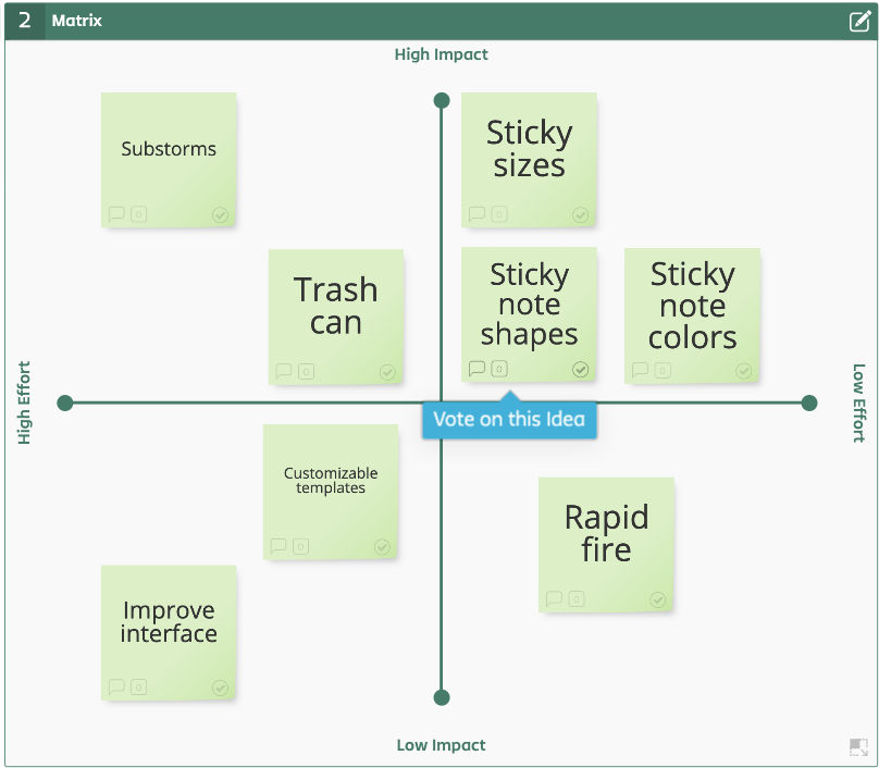 Matrix section type in Stormboard