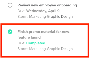 Showing how to mark a task as complete