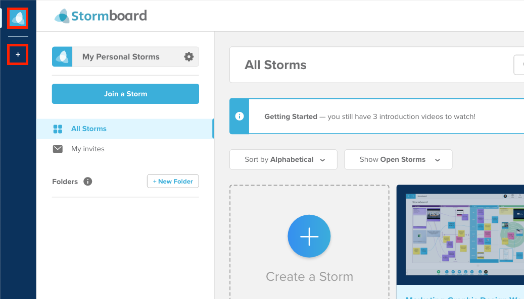 Stormboard's add a user feature highlighted on screenshot