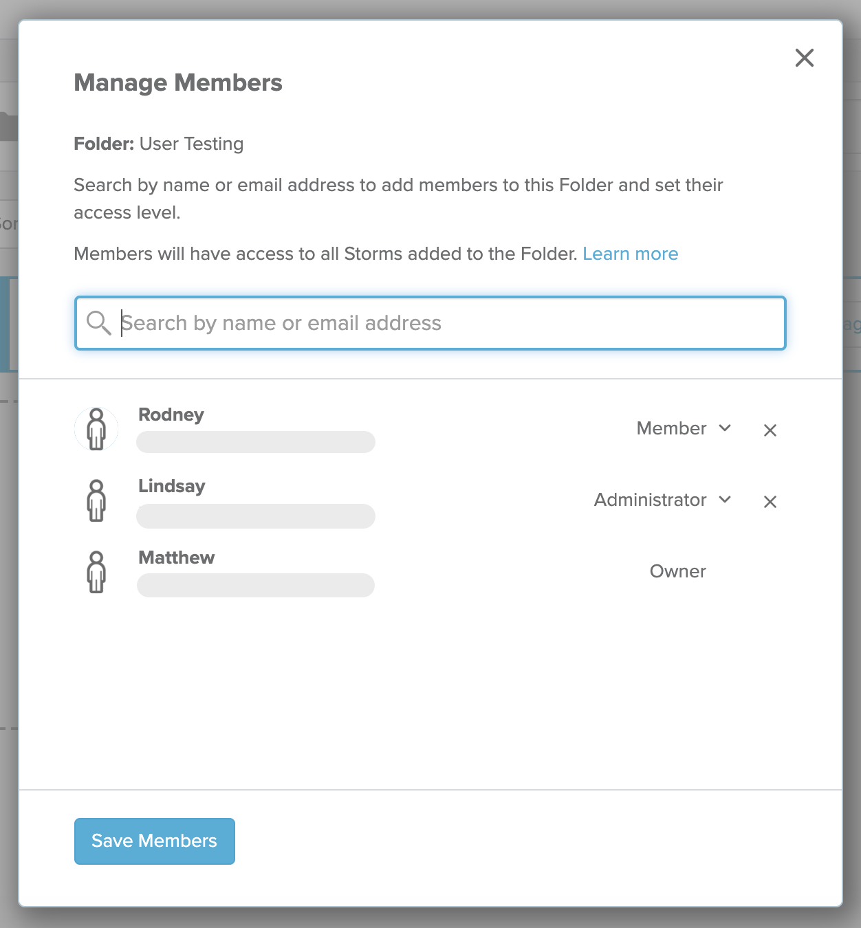 How to manage folder members in Stormboard