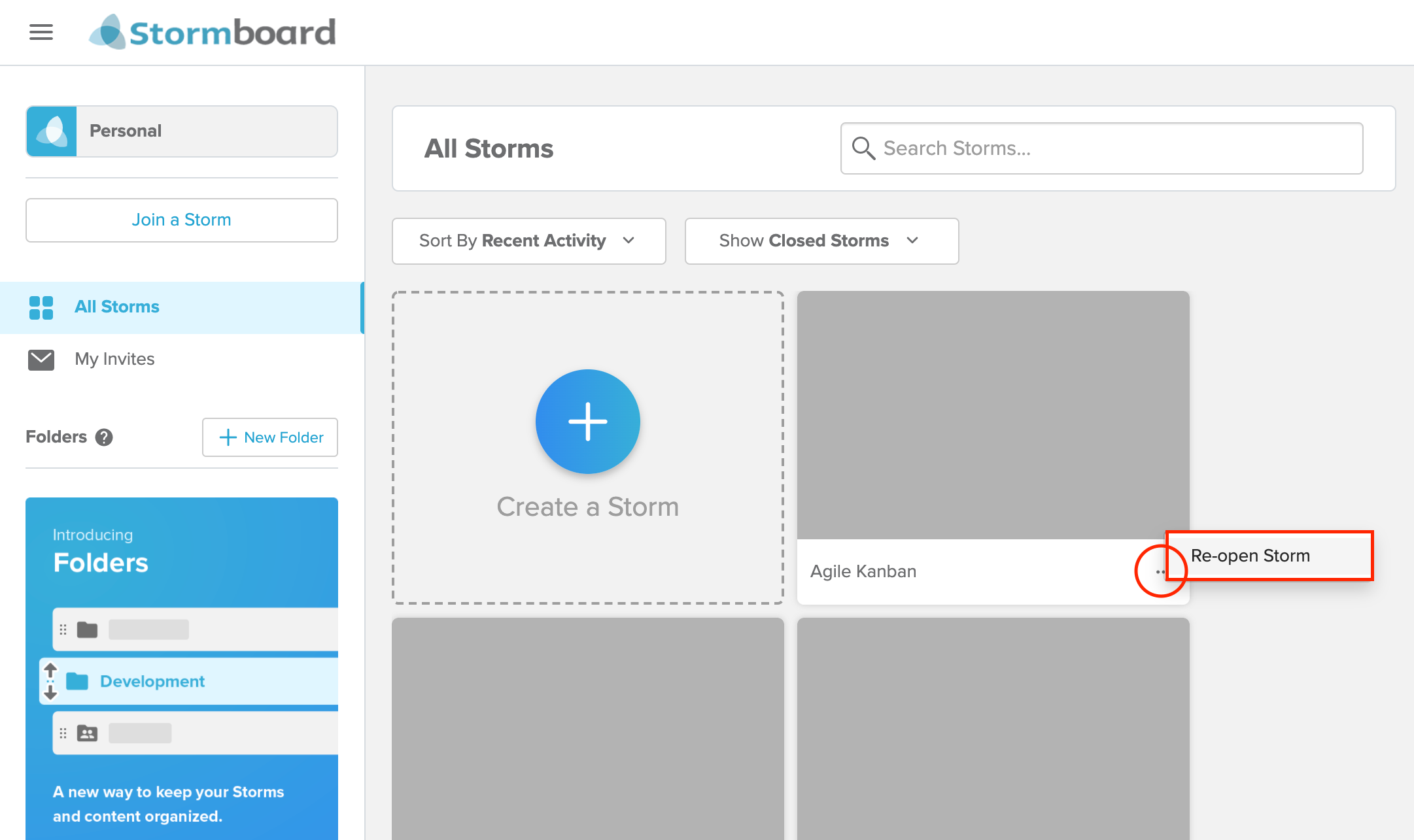 Stormboard dashboard help graphic