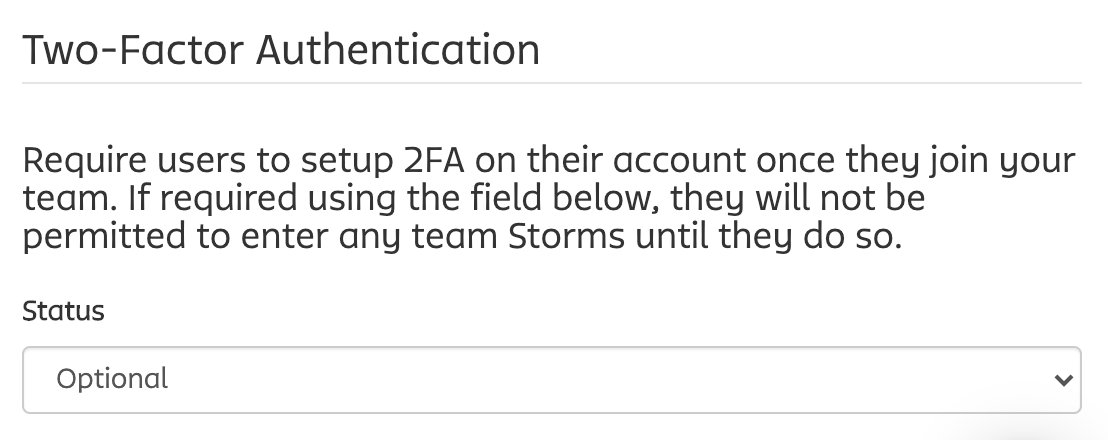 Setting up two-factor authentication for teams