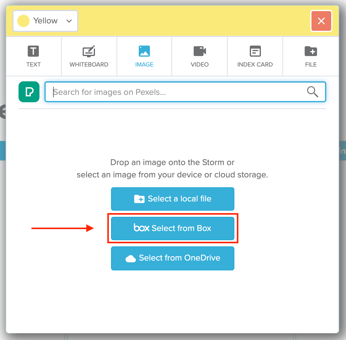 Connecting your box account to a Storm