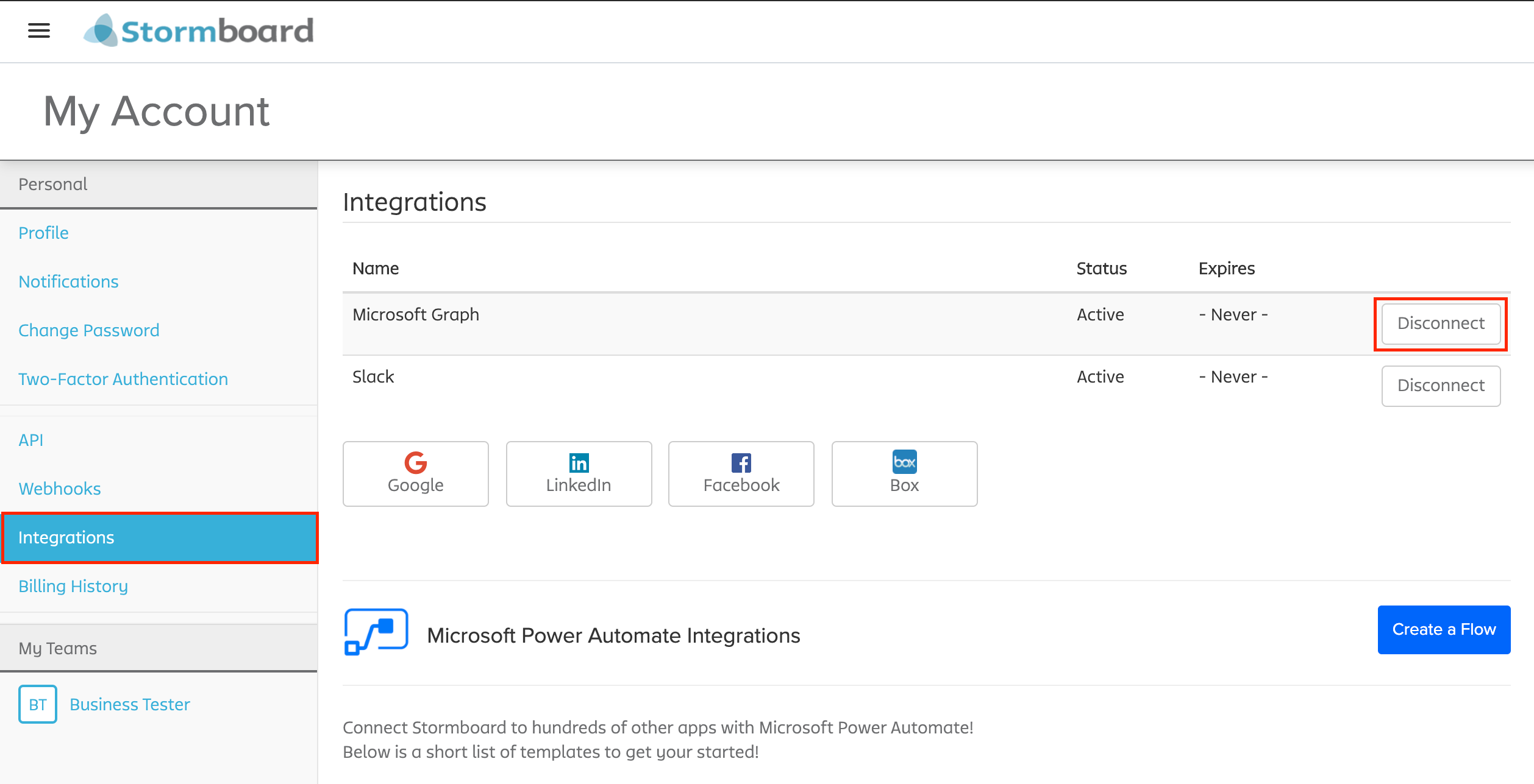 Integrations Overview page