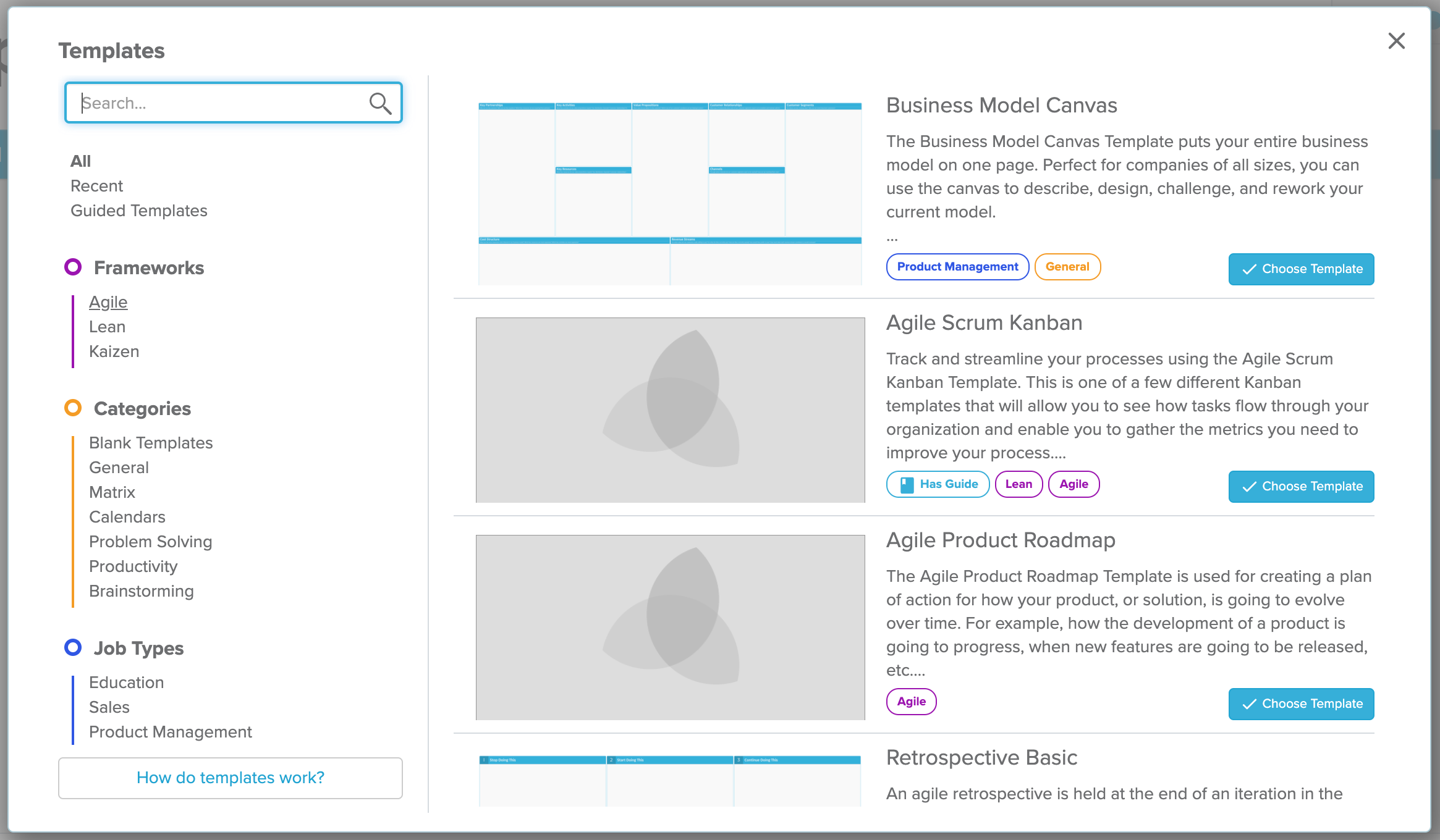 In-storm template gallery