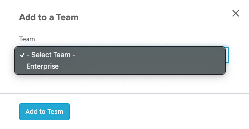 Select a team - enterprise 