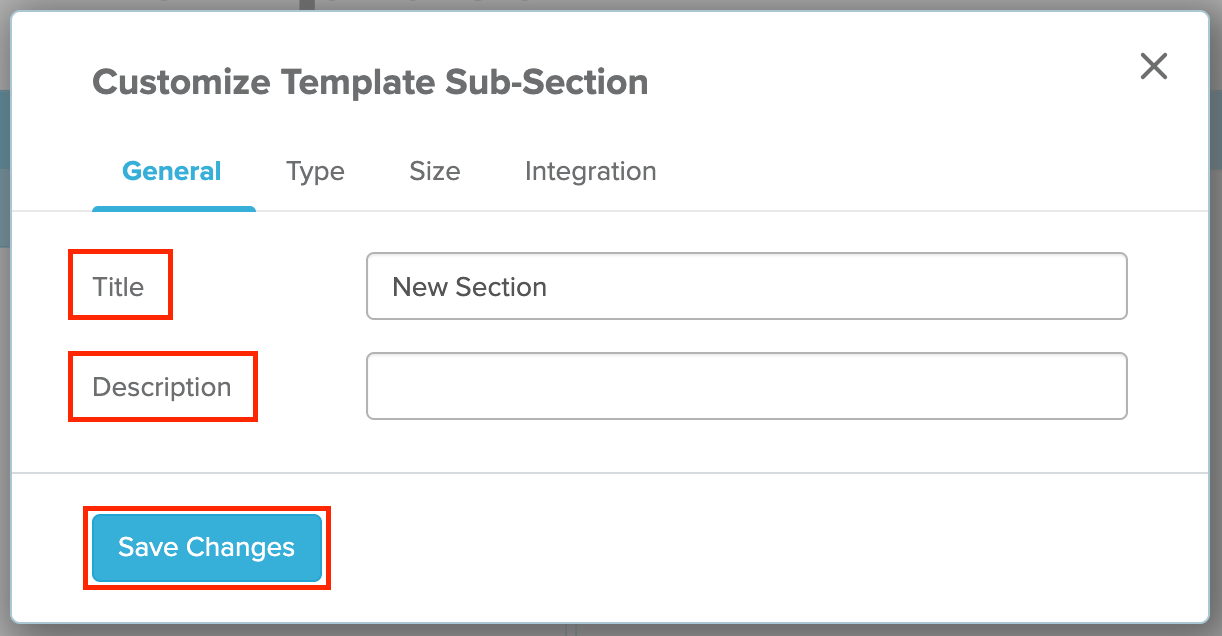 customizing a template sub section