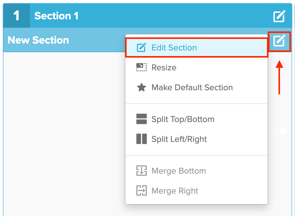 Editing a section in Stormboard