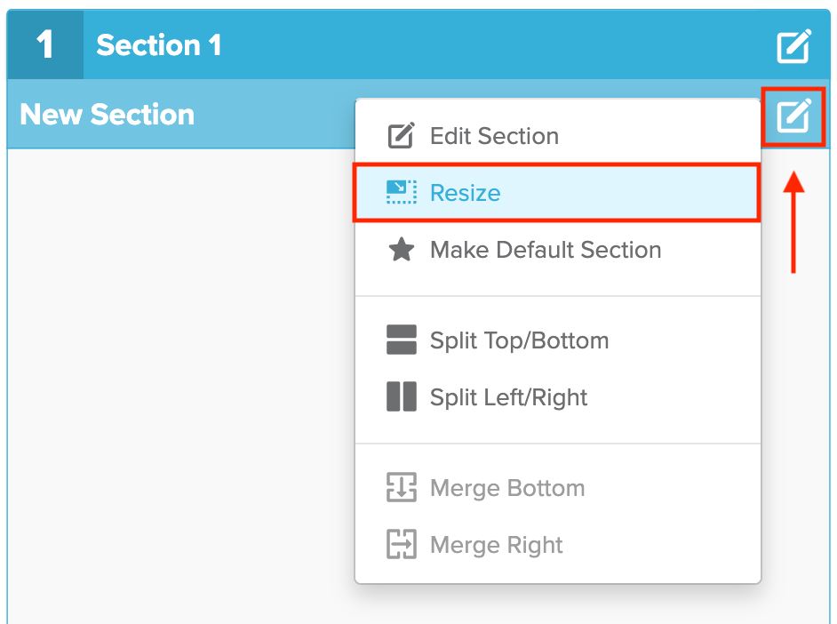 resizing a sub section in Stormboard