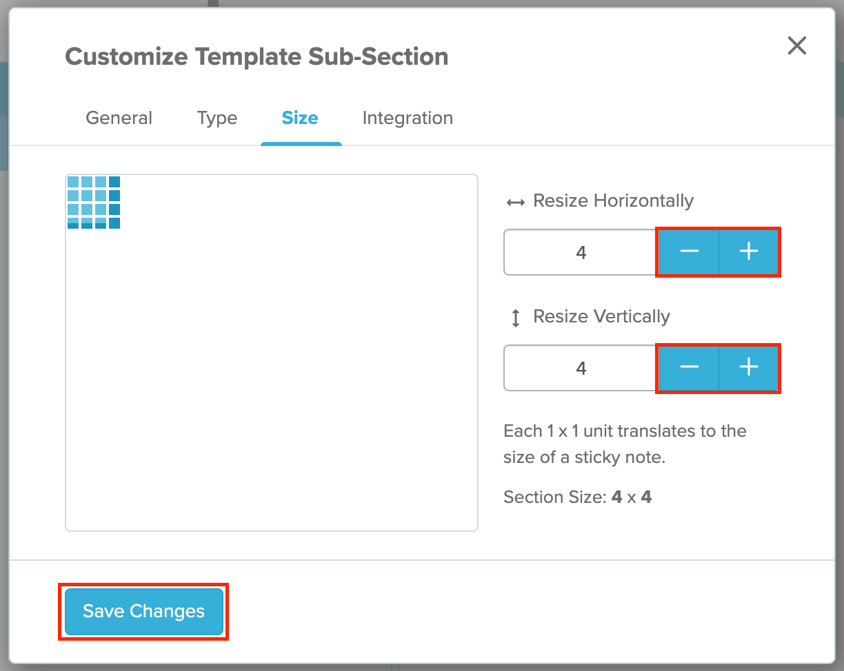 customize a template sub-section