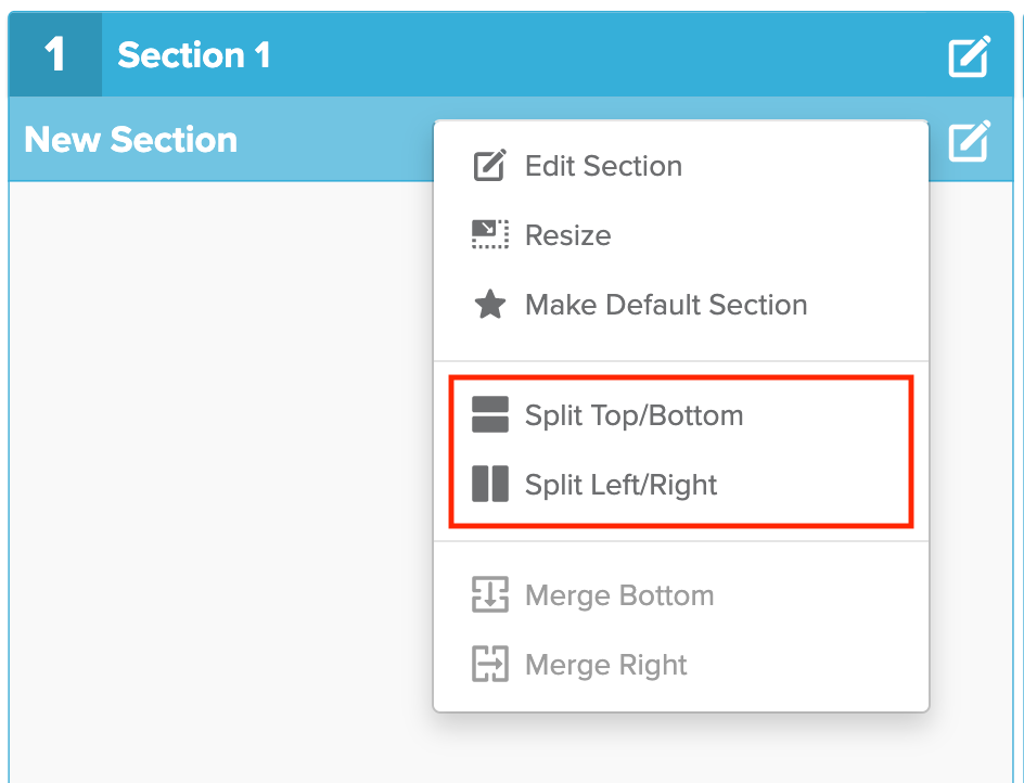 splitting a sub-section