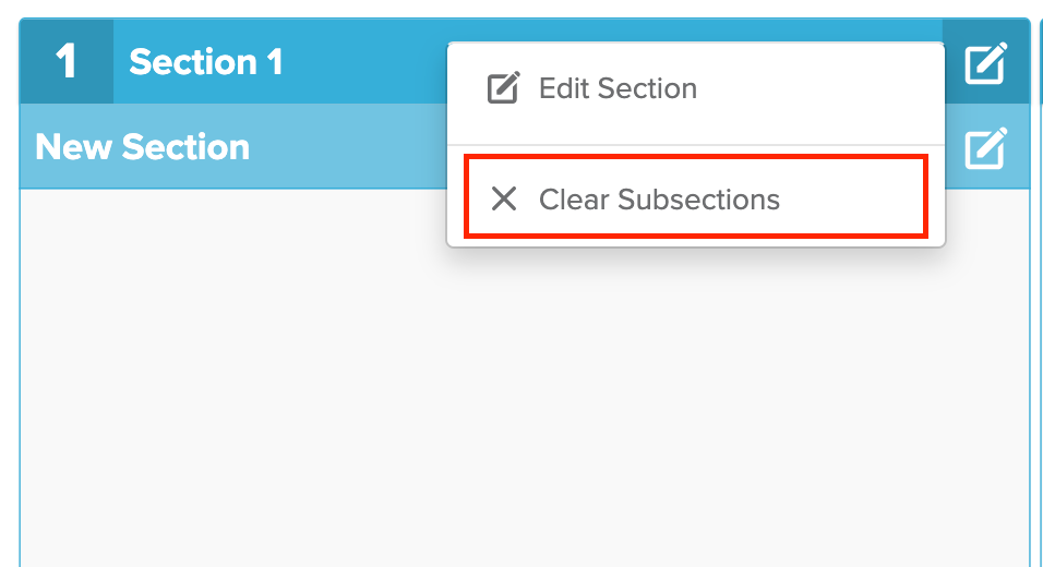 clearing subsections