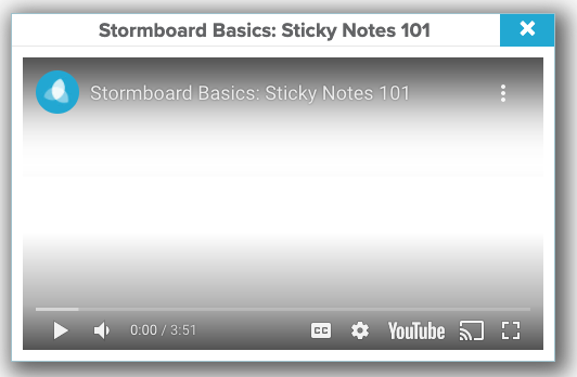 Video sticky note pop up