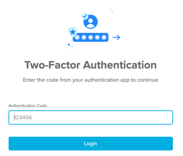 Two-Factor Authentication verification page