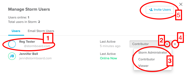 Manage storm users and invite users