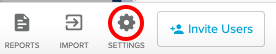 Settings icon selected in toolbar