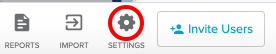 Settings Icon selected in toolbar