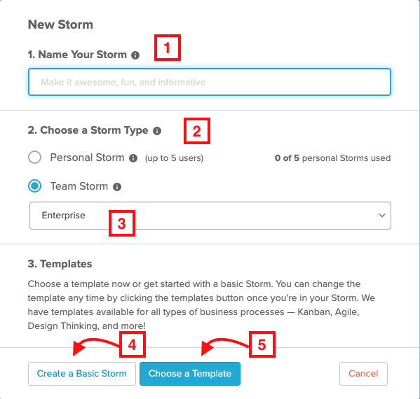 new storm pop up menu