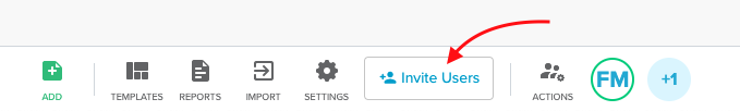 Invite Users icon highlighted in the toolbar