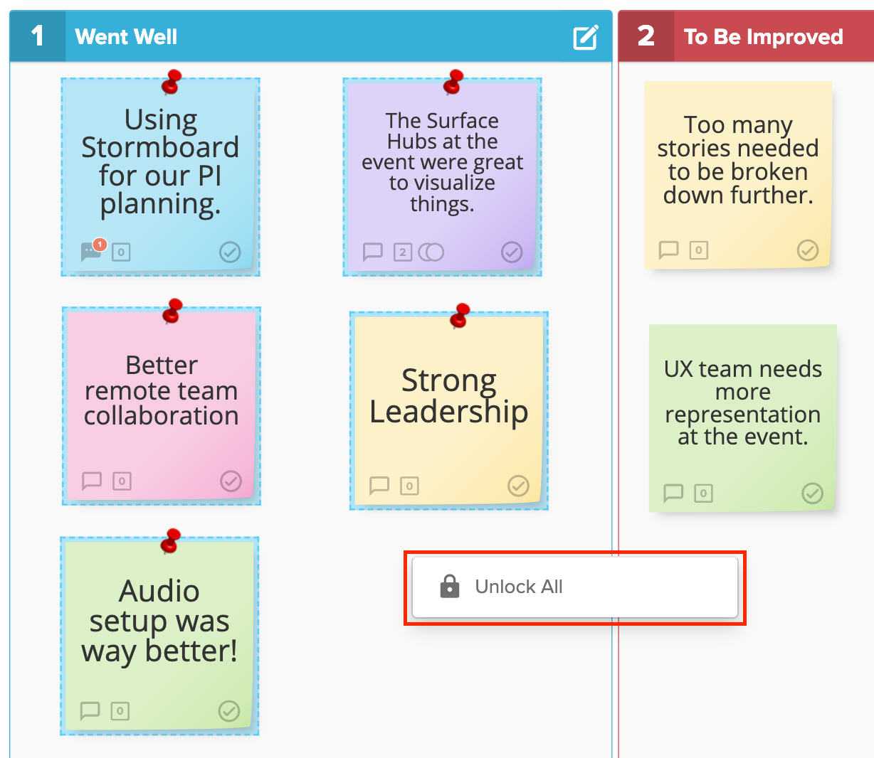 unlocking multiple stickies