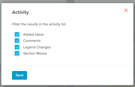 Activity notification filter options