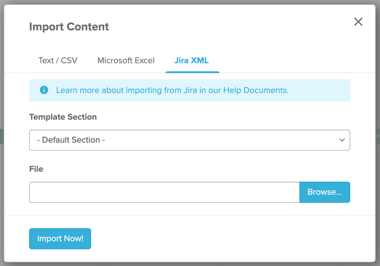 Importing Jira XML