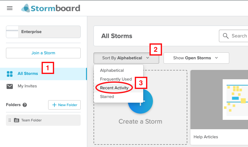 recent activity dashboard