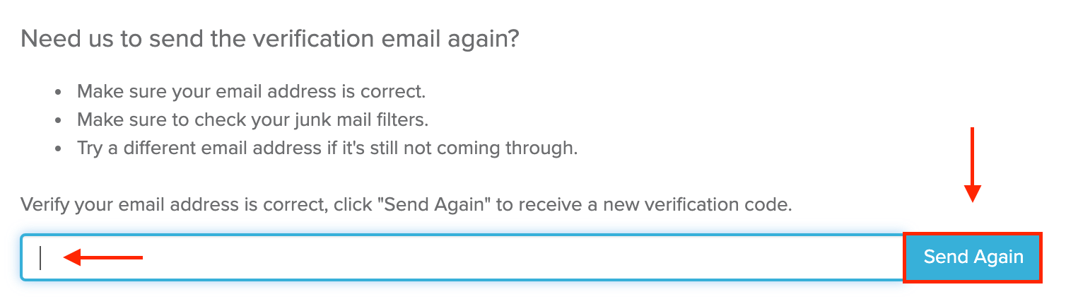 Text field for email verification