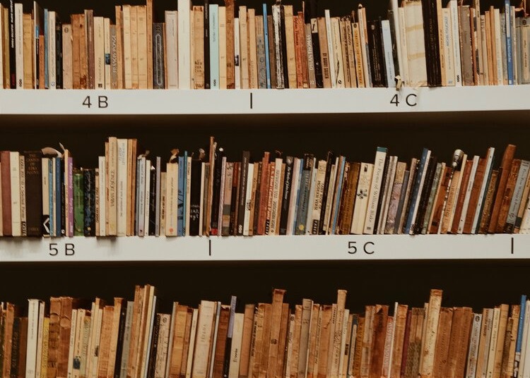 Stock image of old library books
