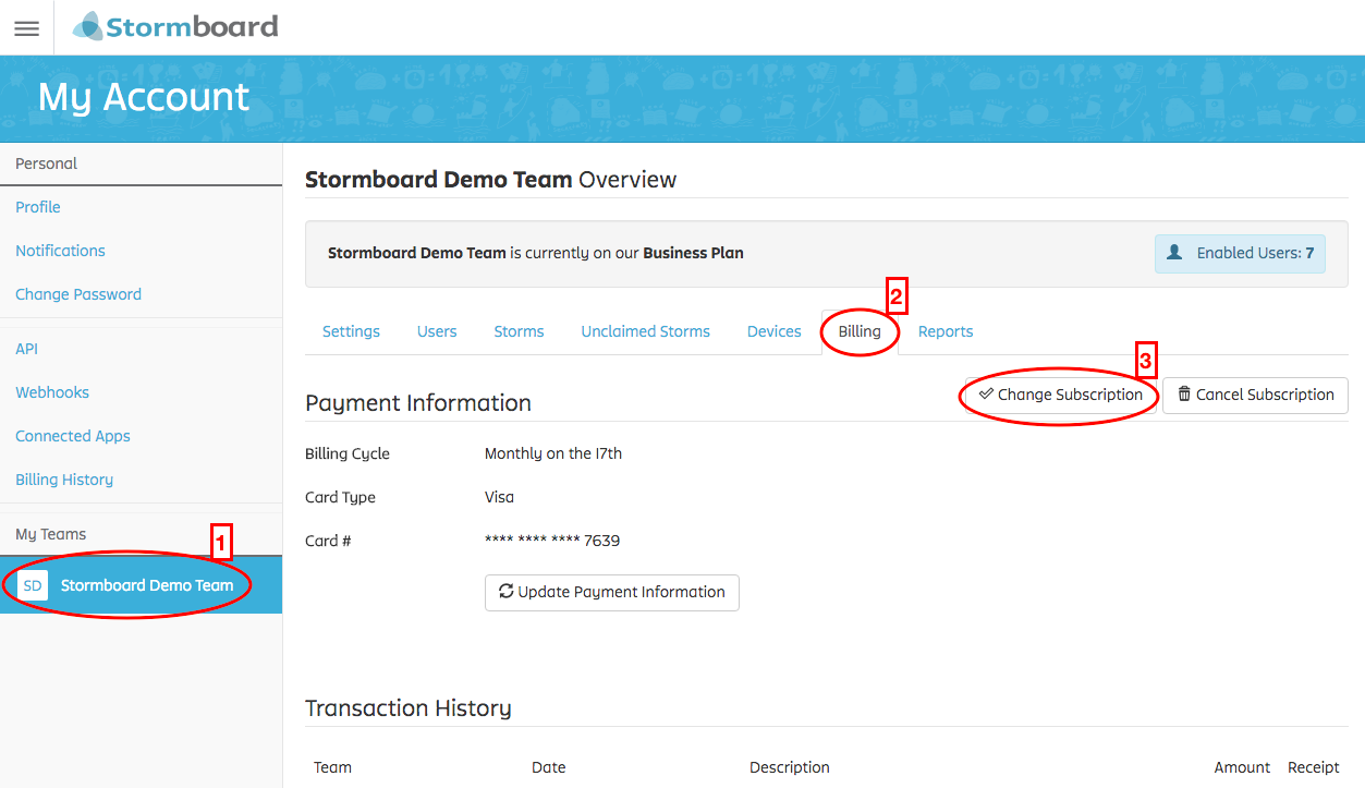 Stormboard Demo Team overview