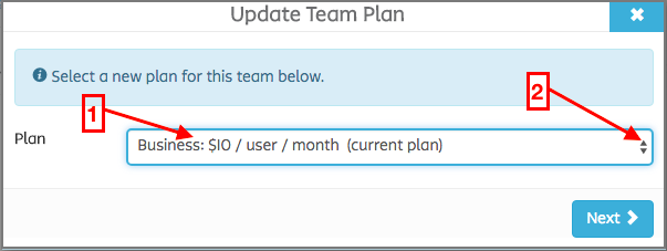 Update team plan