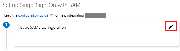 Edit icon highlighted on SAML page