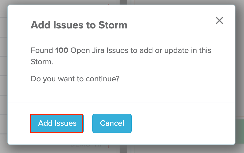 Add issues to Storm confirmation 