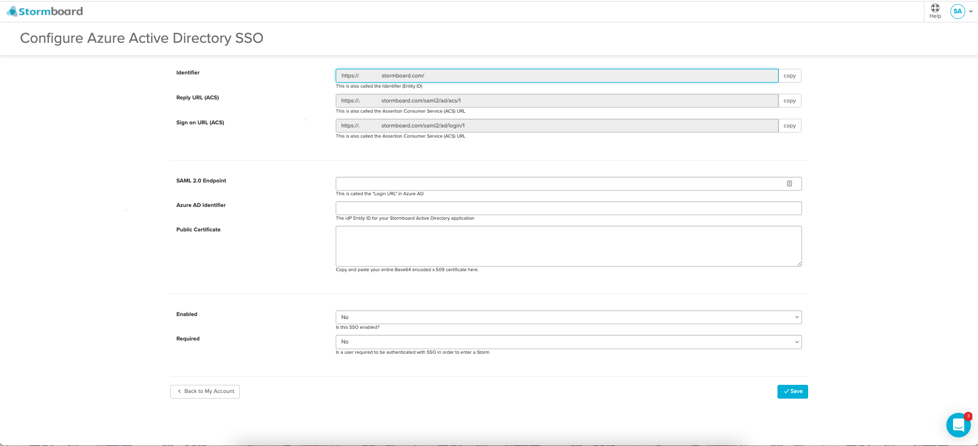 Azure Active Directory authentication window