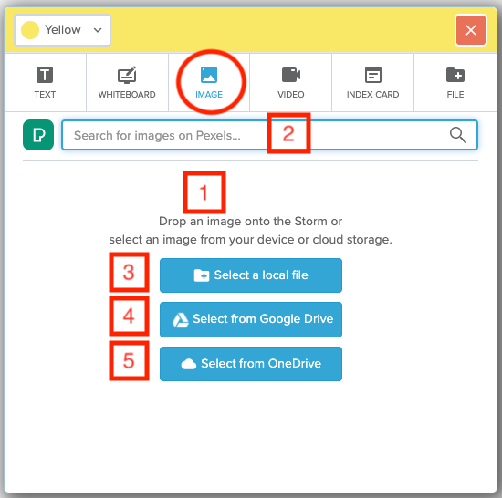 multiple ways to upload an image to a sticky