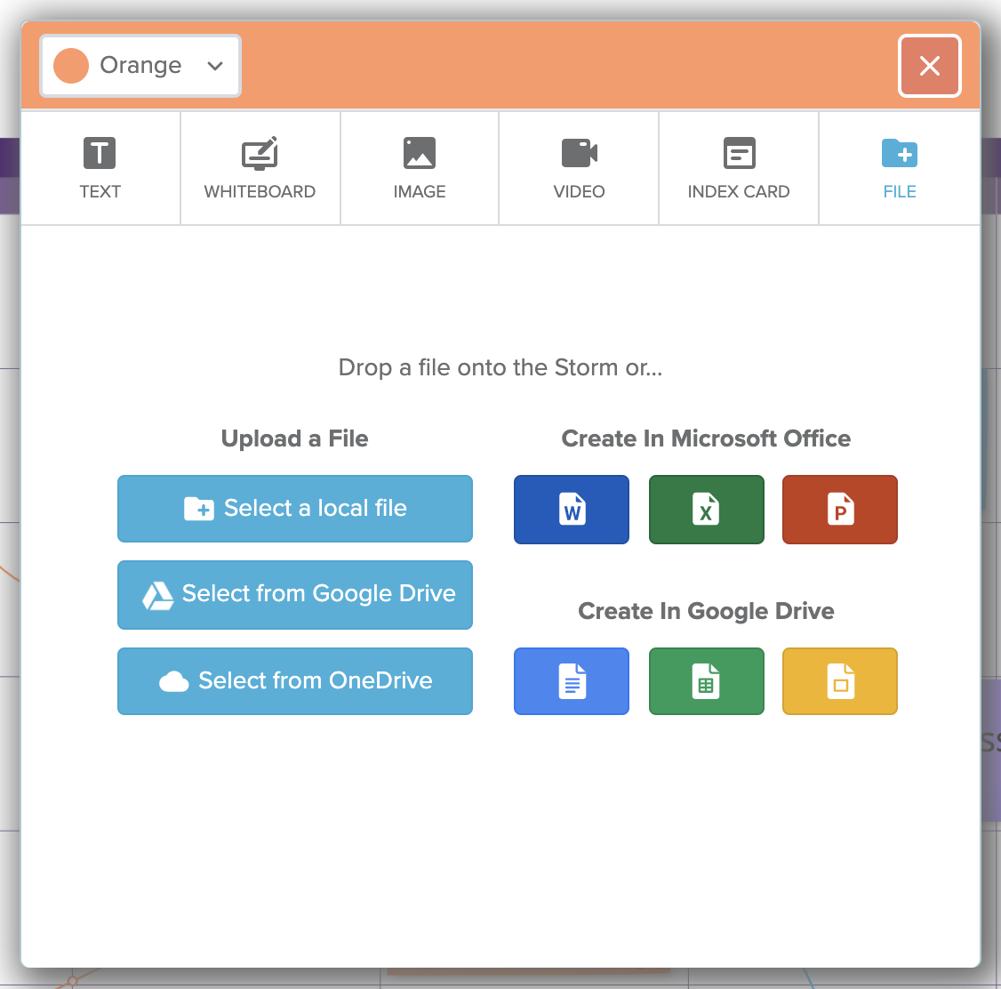 Stormboard file-type sticky note