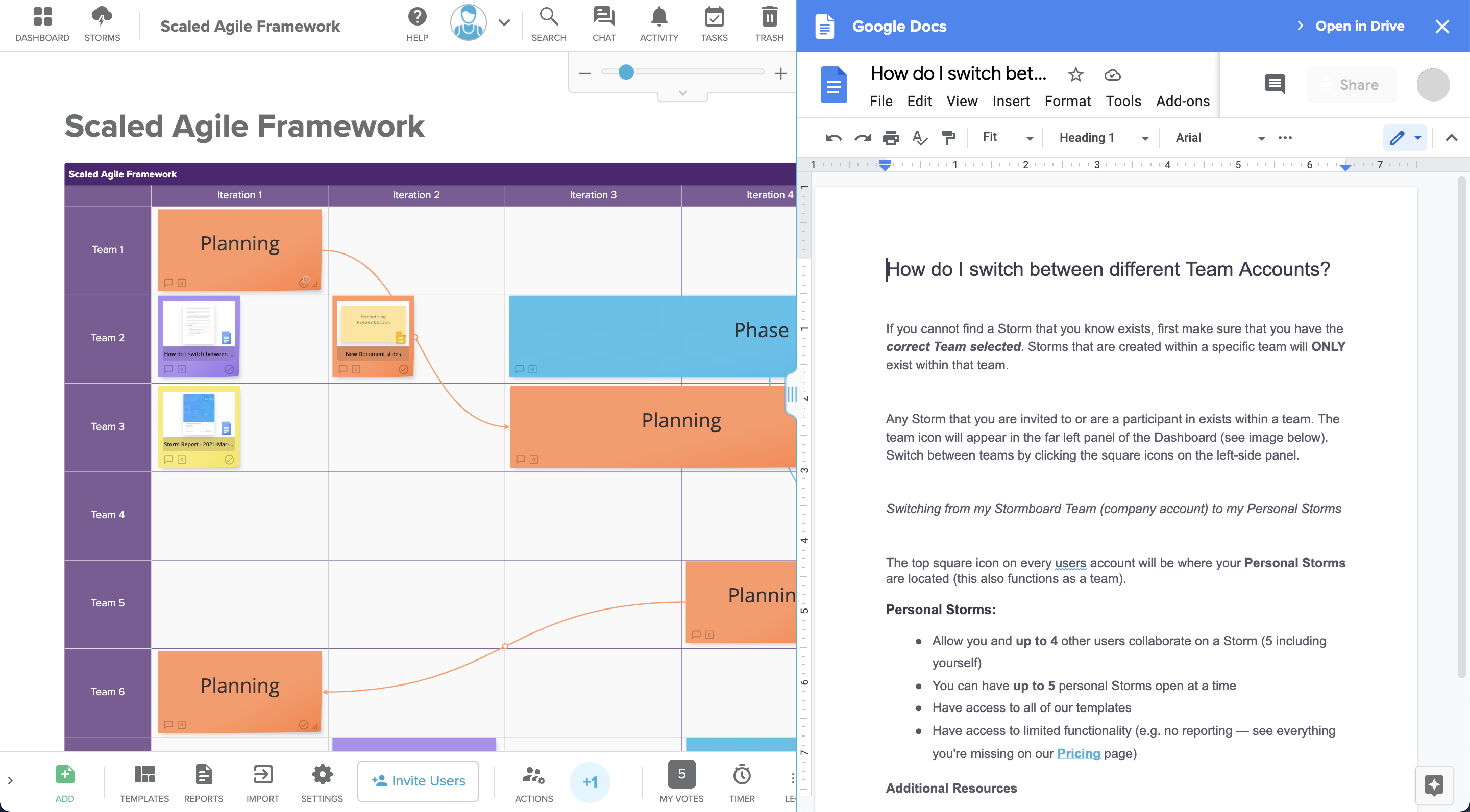 co-editing google docs in Stormboard