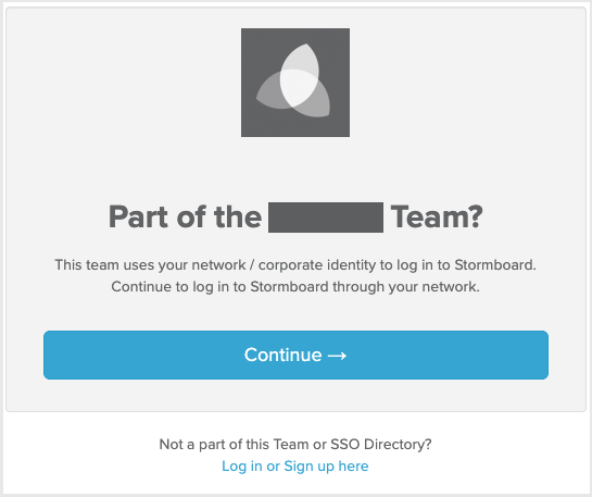 SSO Directory login page