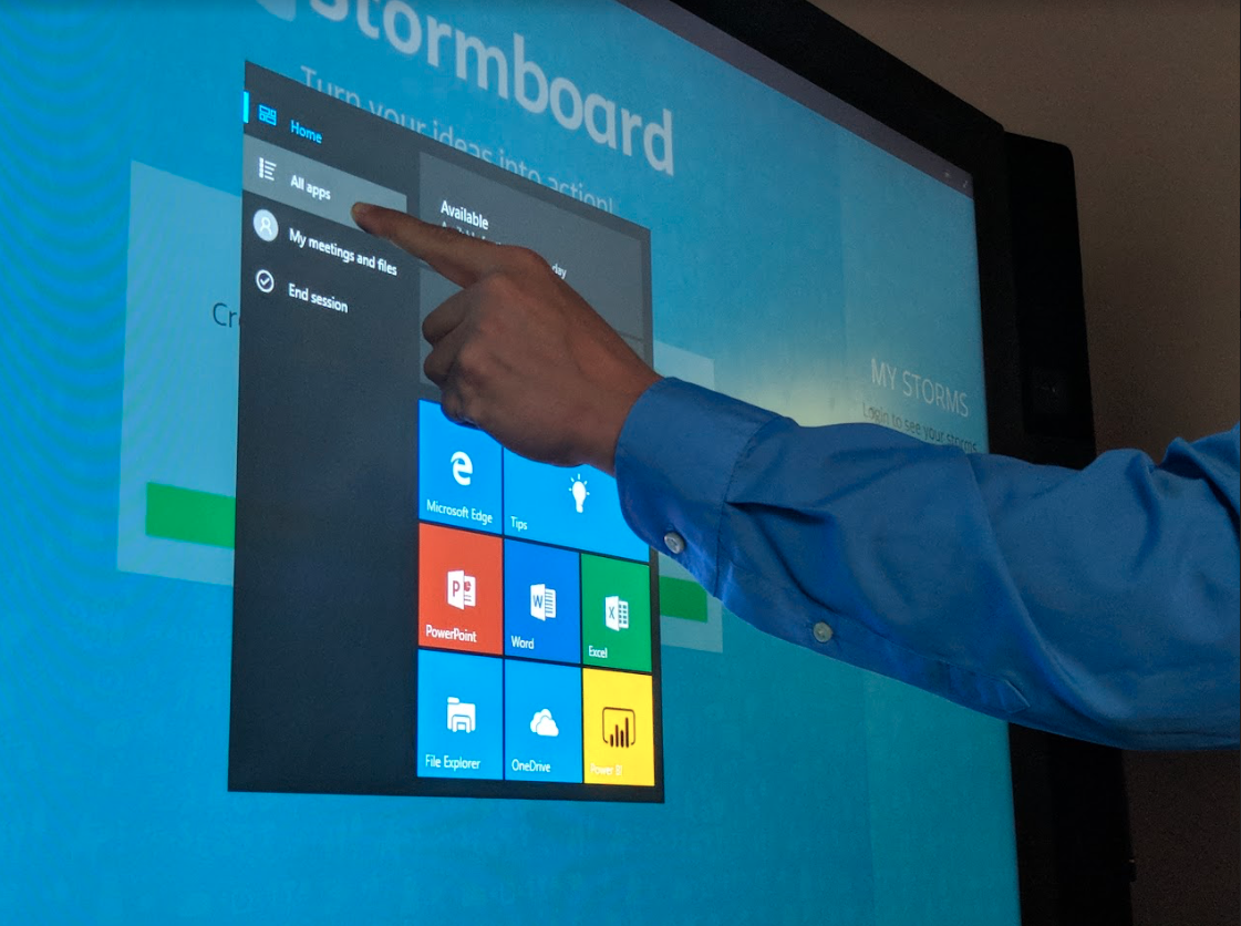 Opening Stormboard on a Microsoft Surface Hub