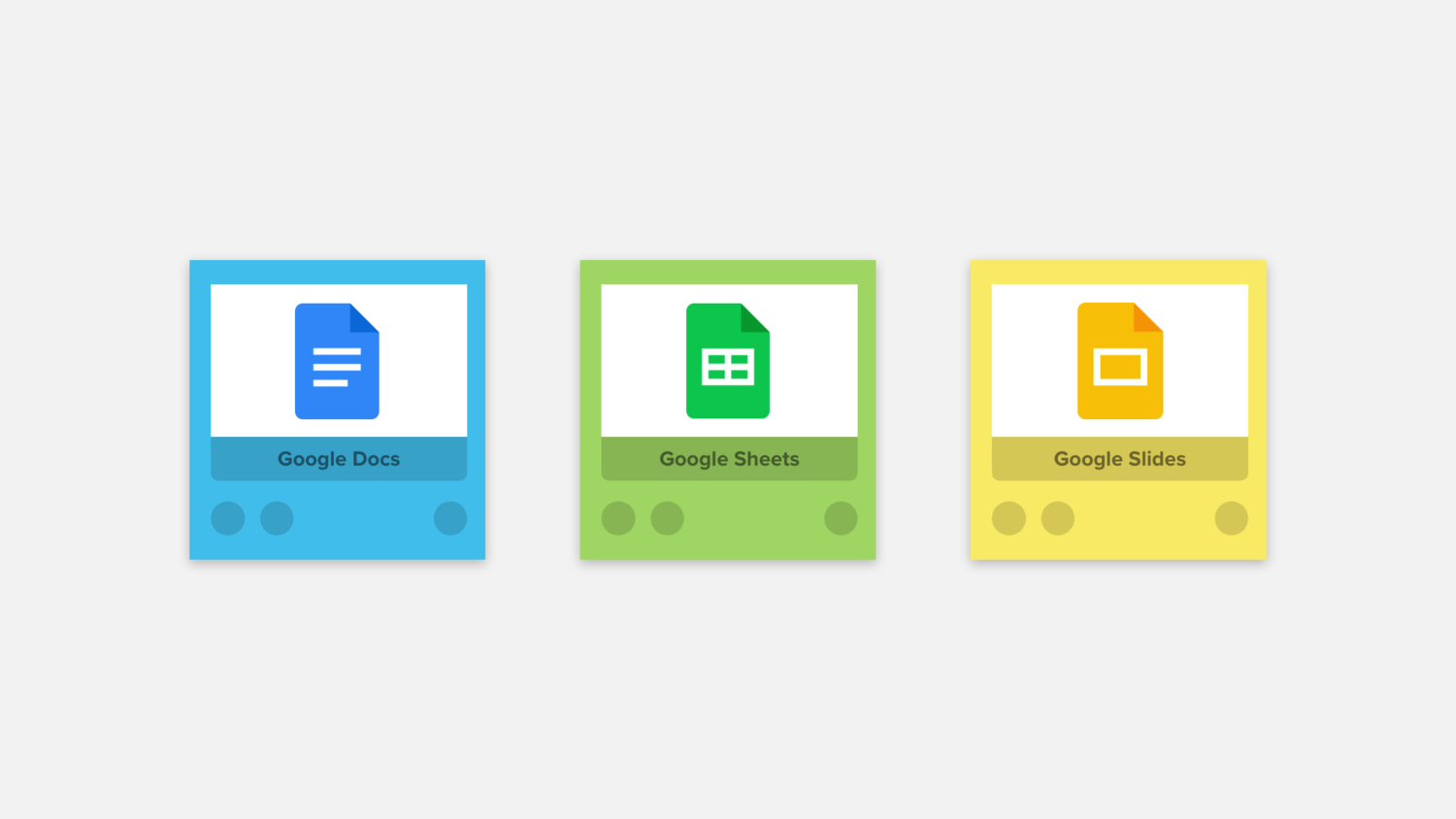 Google Docs, Google Sheets, and Google Slides type sticky notes
