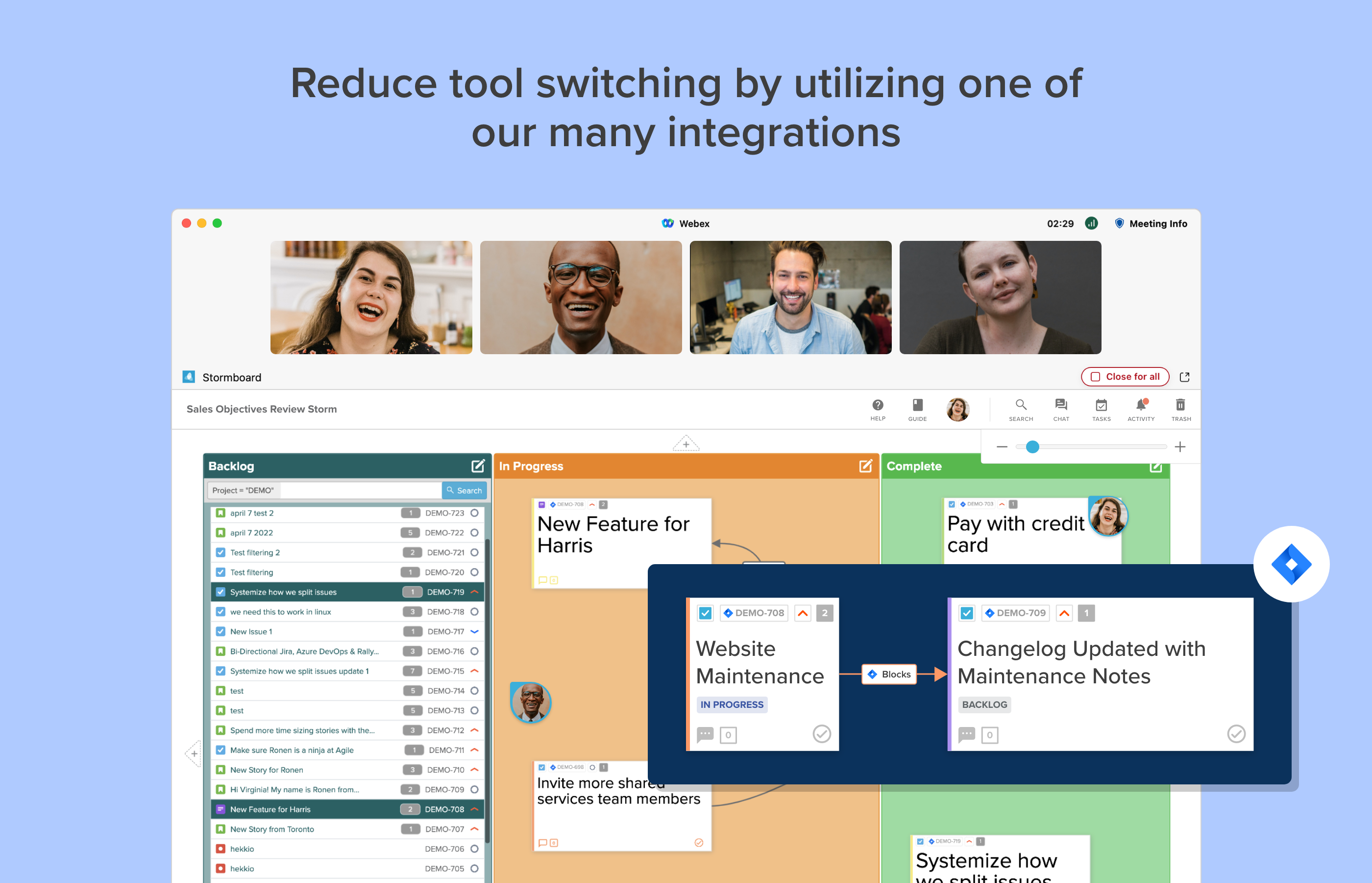 Stormboard and webex integration